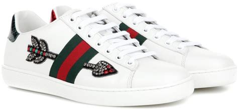 gucci ace sneakers cherry|Gucci ace embellished leather sneakers.